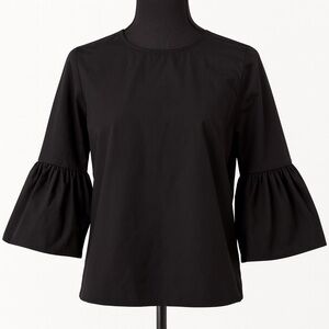 GibsonLook Black Ruffle Bell Sleeve Blouse – Size Small | Workwear Essential